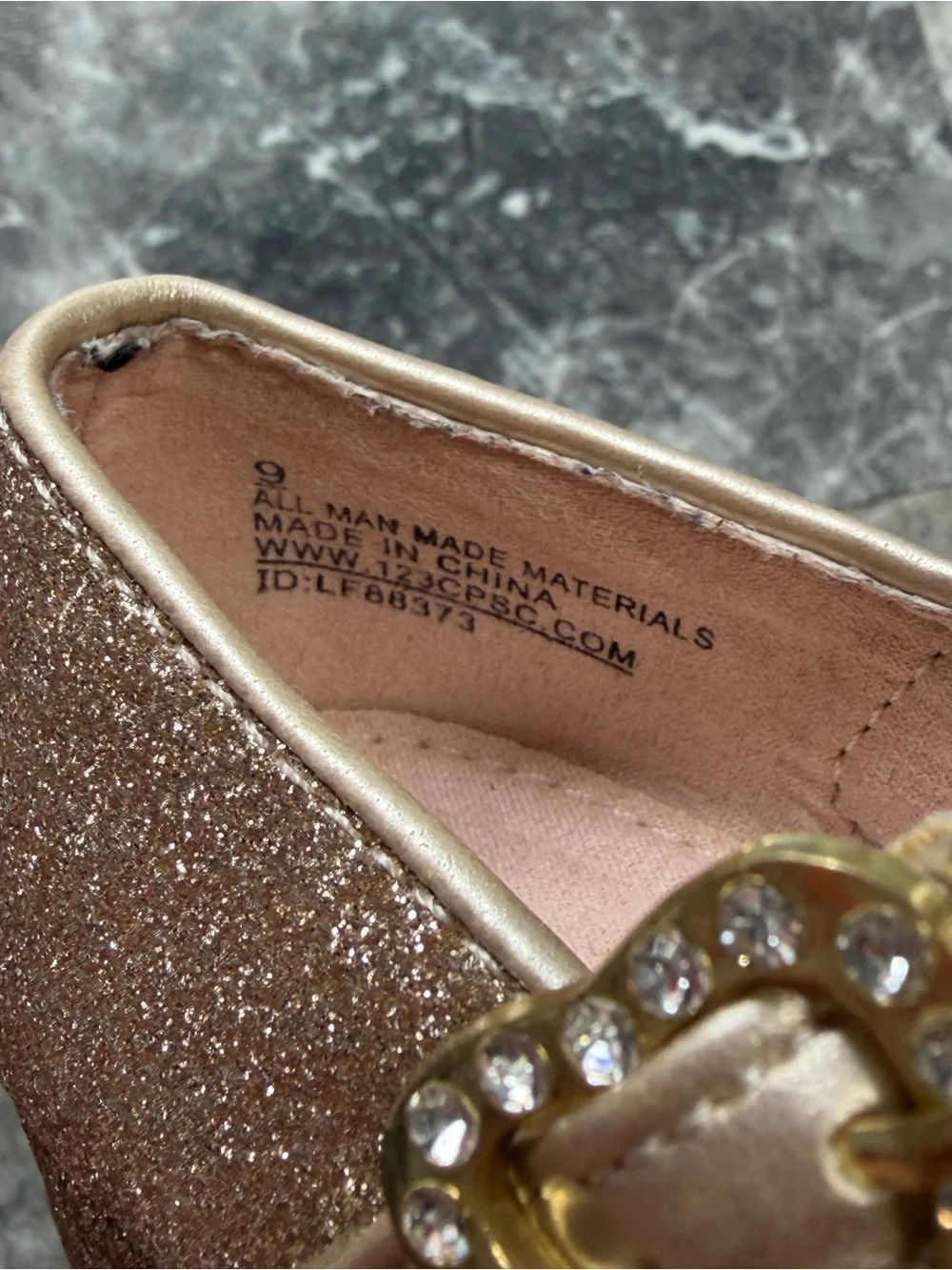 Girls Glitter Mary Jane Dress Shoes in Rose Gold